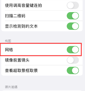 青龙苹果手机维修网点分享iPhone如何开启九宫格构图功能