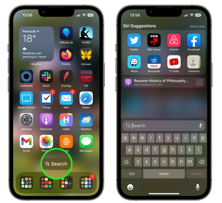 青龙苹果手机维修分享升级到 iOS 16 后，如何删除主屏幕上的搜索按钮 