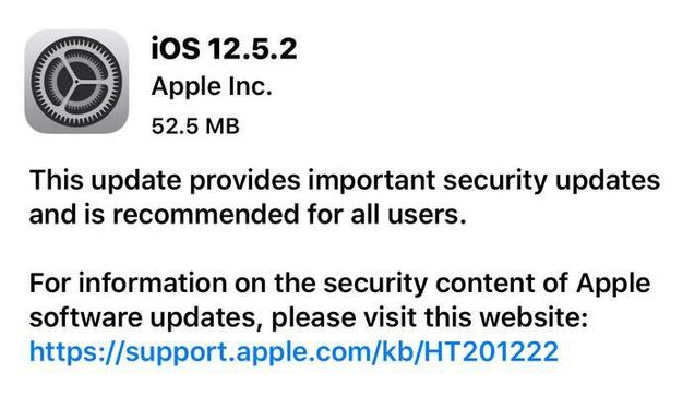 青龙苹果手机维修分享iOS12.5.2发布，建议所有老苹果用户安装 