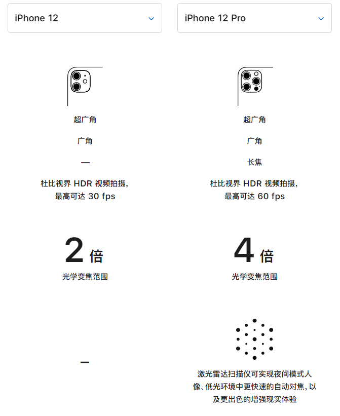 青龙苹果手机维修分享苹果 iPhone 12 与 iPhone 12 Pro 选哪款 